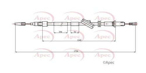 Apec rear right brake cable - apec,